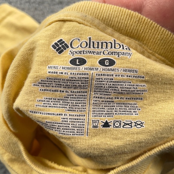 Columbia PFG Shirt Mens Large Yellow Graphic T Performance Fishing Gear Tee - Picture 7 of 8